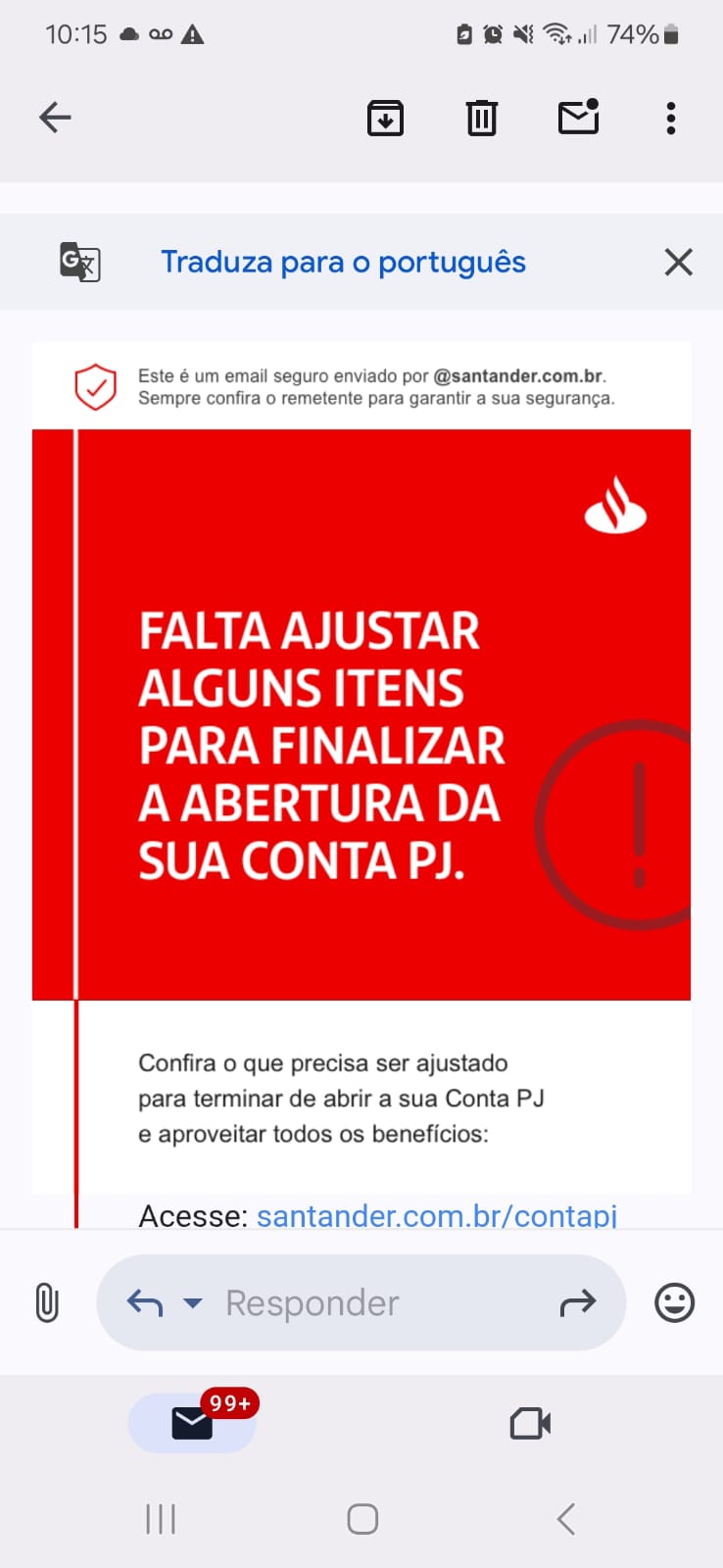 Recepção Email